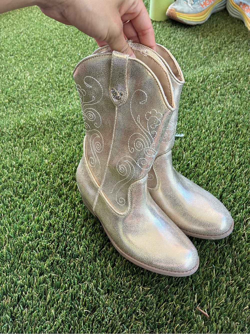 Metallic Pink Girls' Western Boots